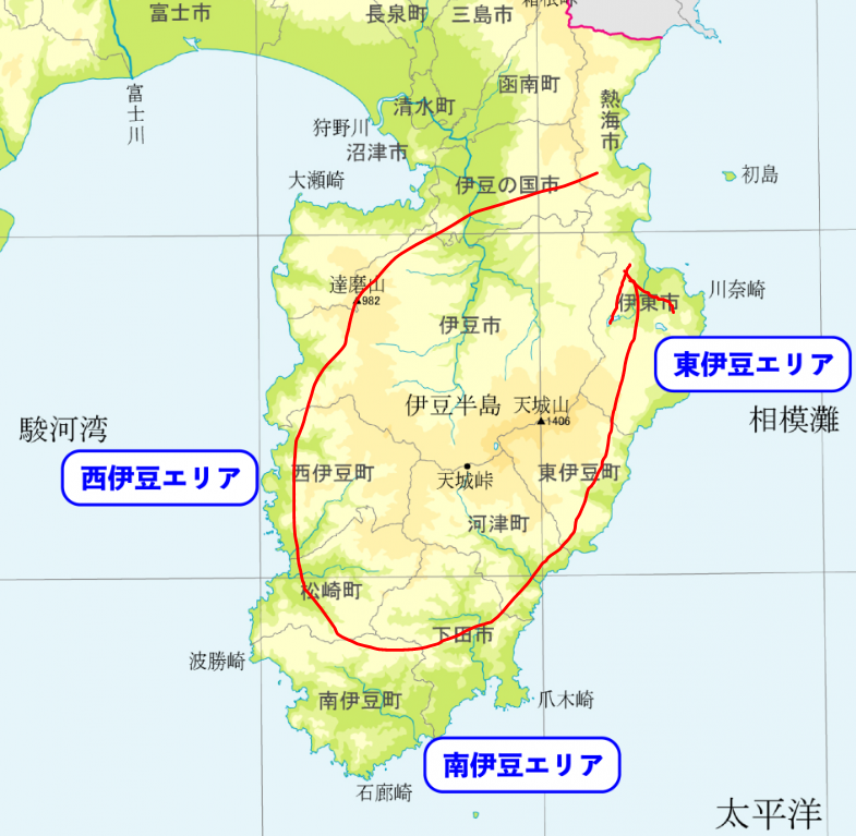 伊豆半島の地図