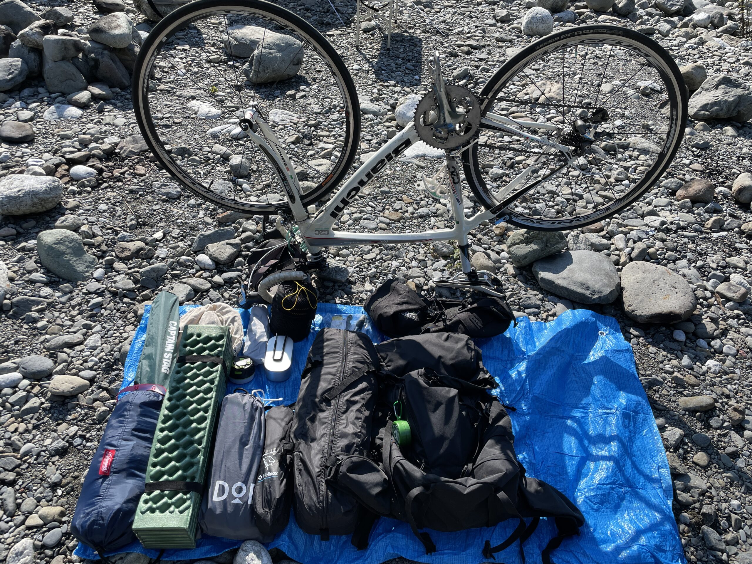 キャンプツーリング 自転車 グラウンドジーと